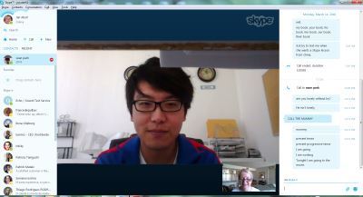 Jan Abell Skype student from Korea